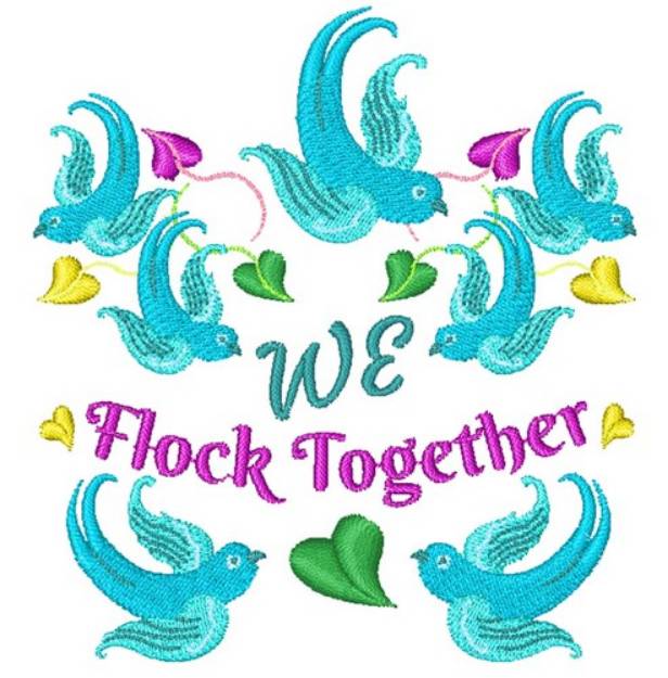 Picture of We Flock Together Machine Embroidery Design