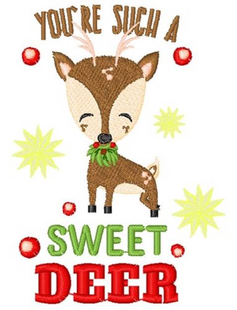 Picture of You re Such A Sweet Deer Machine Embroidery Design