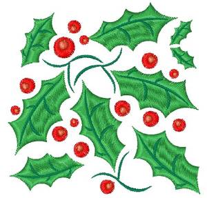 Picture of Christmas Holly Machine Embroidery Design