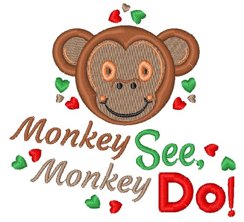 Monkey See Monkey Do Machine Embroidery Design