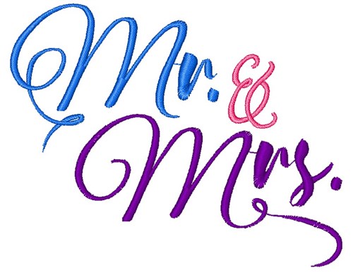 Mr. & Mrs. Machine Embroidery Design