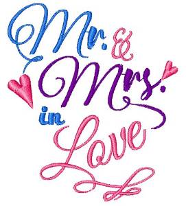 Picture of Mr & Mrs. Love Machine Embroidery Design