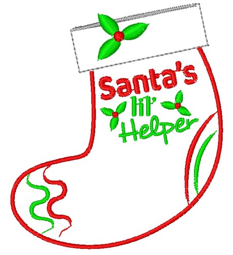 Santas Lil Helper Machine Embroidery Design