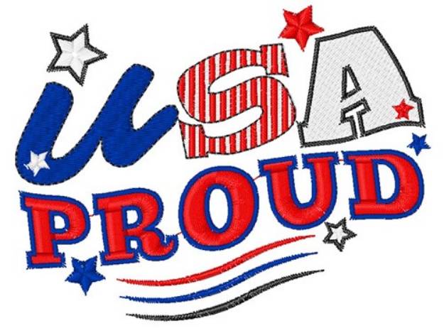 Picture of USA Proud Machine Embroidery Design