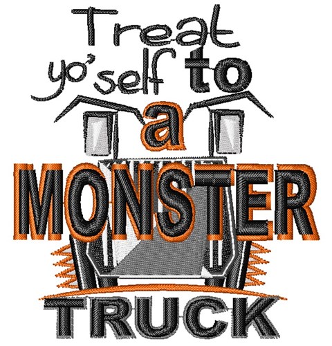 Halloween Monster Truck Machine Embroidery Design