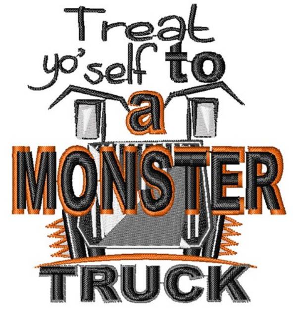 Picture of Halloween Monster Truck Machine Embroidery Design
