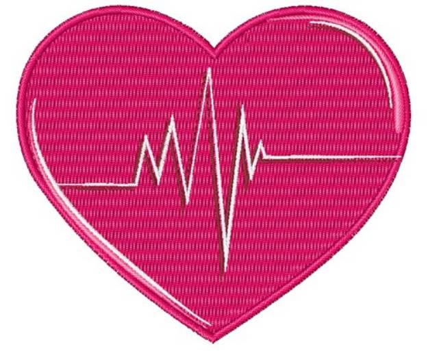 Picture of Heart & Heartbeat Machine Embroidery Design