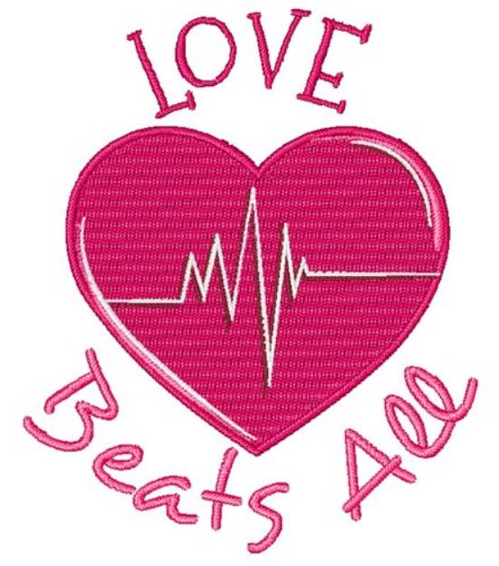 Picture of Love Beats All Machine Embroidery Design