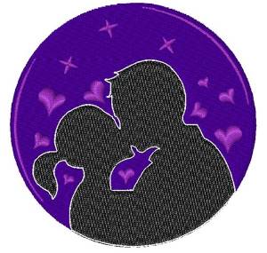 Picture of Silhouette Kiss Machine Embroidery Design