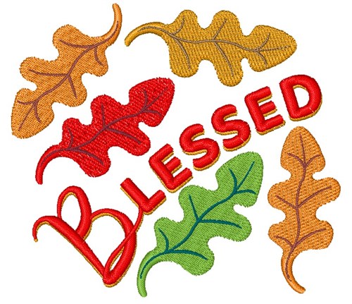 Blessed Fall Leaves Machine Embroidery Design