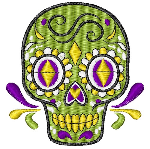 Sugar Skull Machine Embroidery Design