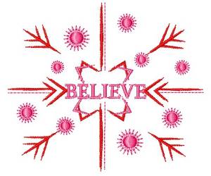Picture of Snowflake Believe Machine Embroidery Design