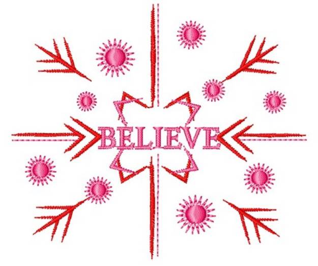 Picture of Snowflake Believe Machine Embroidery Design