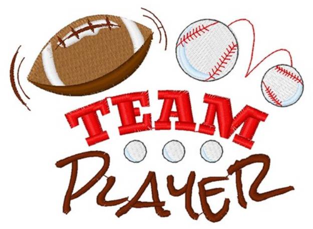 Picture of Team Player Machine Embroidery Design