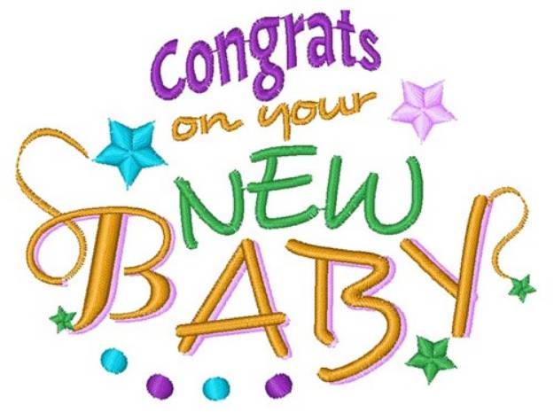 Picture of Congrats On Baby Machine Embroidery Design