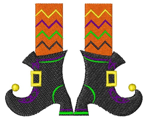 Witch Boots Machine Embroidery Design