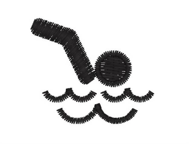 Picture of Swimmer Silhouette Machine Embroidery Design