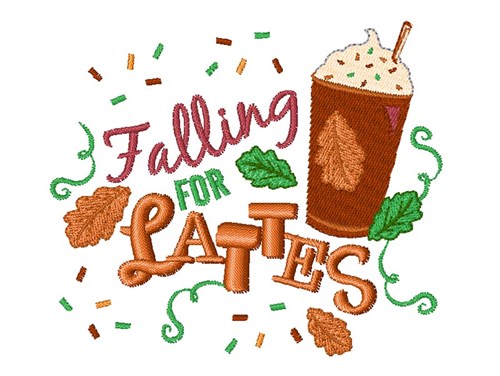Falling For Lattes Machine Embroidery Design