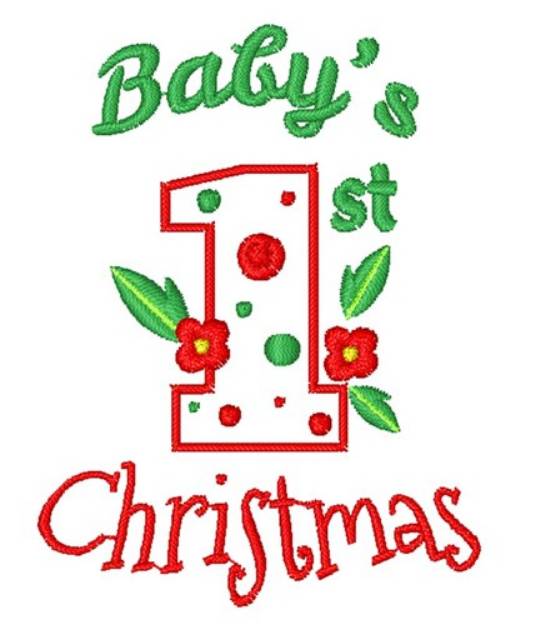 Picture of First Baby s First Christmas Machine Embroidery Design