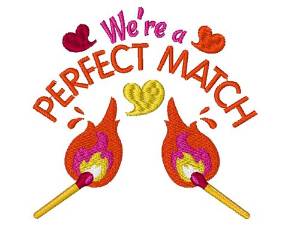 Picture of Flame We re A Perfect Match Machine Embroidery Design