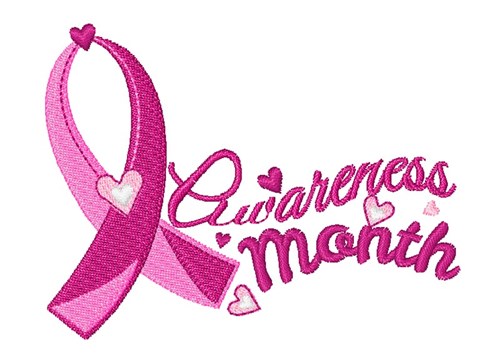Pink Ribbon Awareness Month Machine Embroidery Design