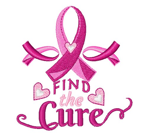 Pink Ribbon Find The Cure Machine Embroidery Design