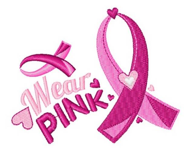 Picture of Pink Ribbon Wear Pink Machine Embroidery Design