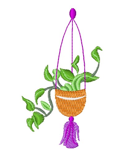 Hanging Plant Machine Embroidery Design