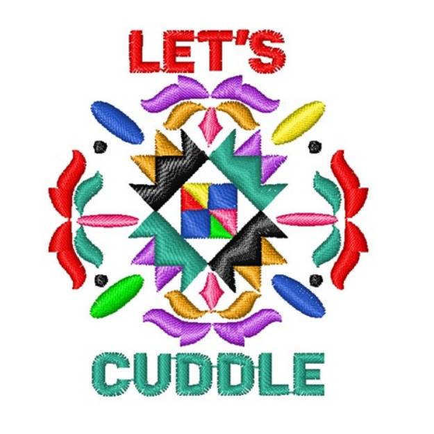 Picture of Quilt Square Let s Cuddle Machine Embroidery Design
