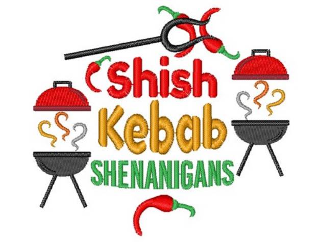Picture of BBQ Shish Kebab Shenanigans Machine Embroidery Design