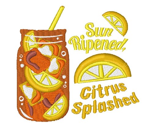 Sun Ripened Citrus Splashed Machine Embroidery Design