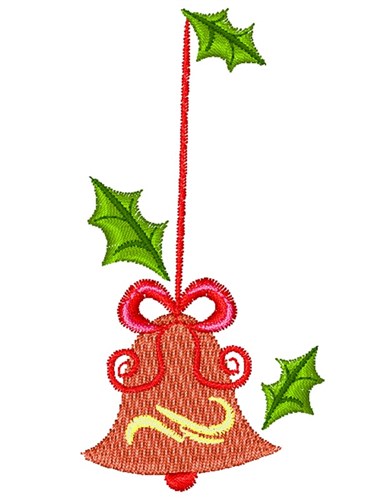Christmas Bell Ornament Machine Embroidery Design