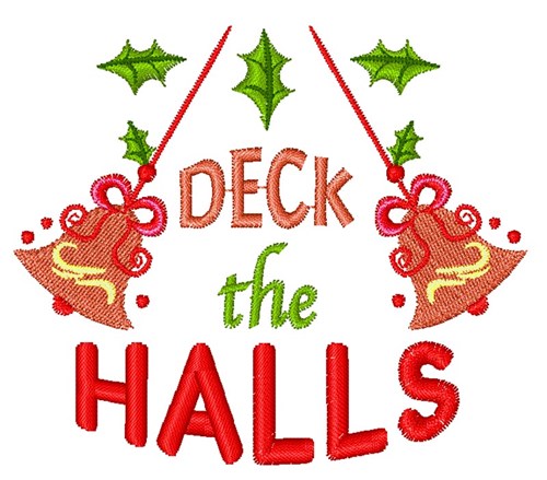 Bell Ornament Deck The Halls Machine Embroidery Design