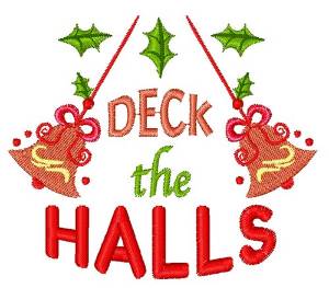 Picture of Bell Ornament Deck The Halls Machine Embroidery Design