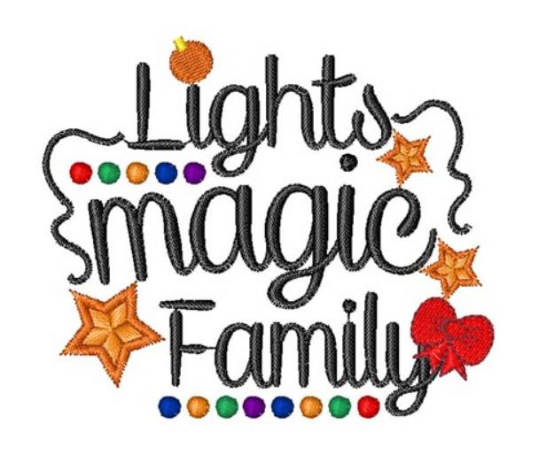 Picture of Christmas Tree Lights Magic Family Machine Embroidery Design