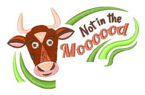 Picture of Cow Not In The Moooood Machine Embroidery Design