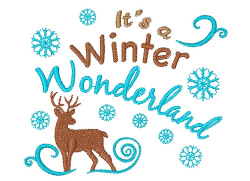 Reindeer It s A Winter Wonderland Machine Embroidery Design