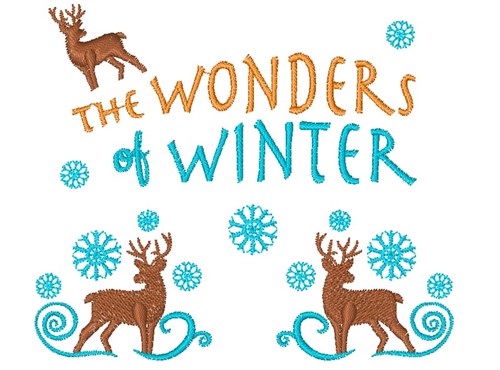 The Wonders Of Winter Reindeer Machine Embroidery Design
