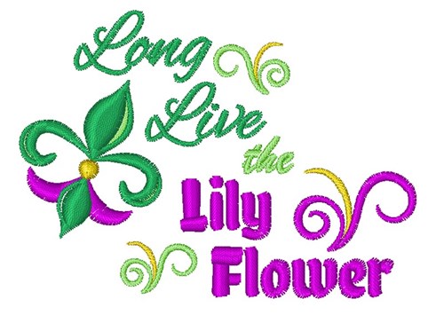 The Lily Flower Machine Embroidery Design
