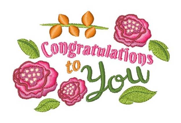 Picture of Congratulations To You Machine Embroidery Design