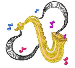 Picture of Saxophone Machine Embroidery Design