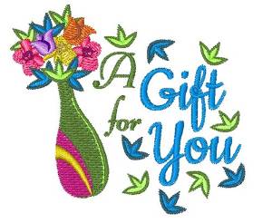 Picture of Vase Flowers Machine Embroidery Design