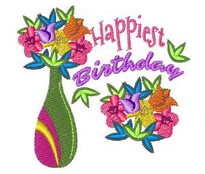 Picture of Happiest Birthday Machine Embroidery Design