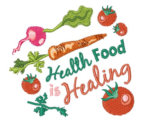 Health Food Machine Embroidery Design