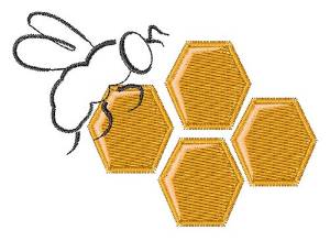 Picture of Bee Honeycomb Machine Embroidery Design