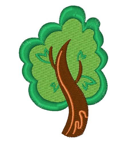 Green Tree Machine Embroidery Design