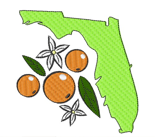 Florida Oranges Machine Embroidery Design