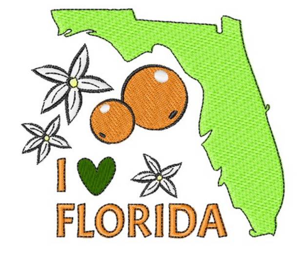 Picture of I Love Florida Machine Embroidery Design