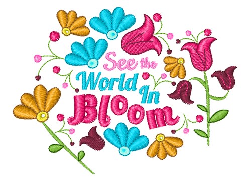 World In Bloom Machine Embroidery Design