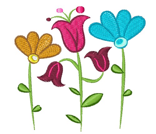 Flower Blooms Machine Embroidery Design